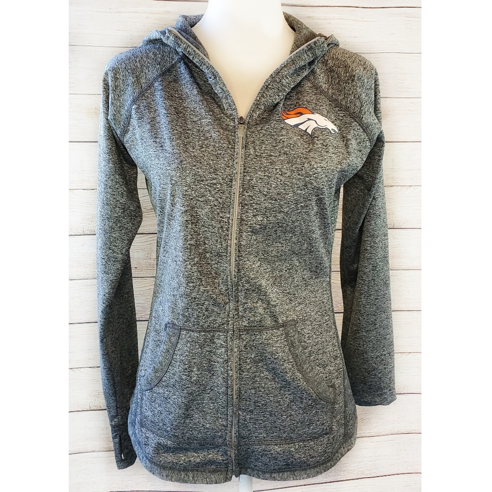 NFL Denver Broncos Grey Poly/Spandex Zip Jacket